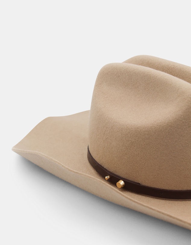 Morgan & Taylor - Marlowe Wool Cowboy Fedora in Beige