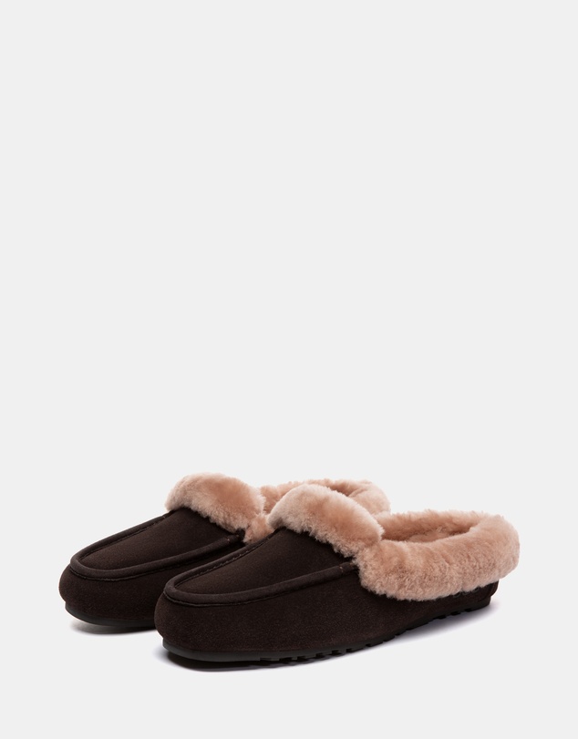 EVERAU - Australian Shepherd Ugg Noelle Cow Suede Upper Loafer Oxfords Flats