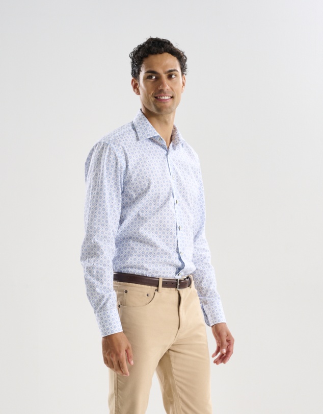 3 Wise Men - 3 Wise Men Lakeshore Blue Print Shirt