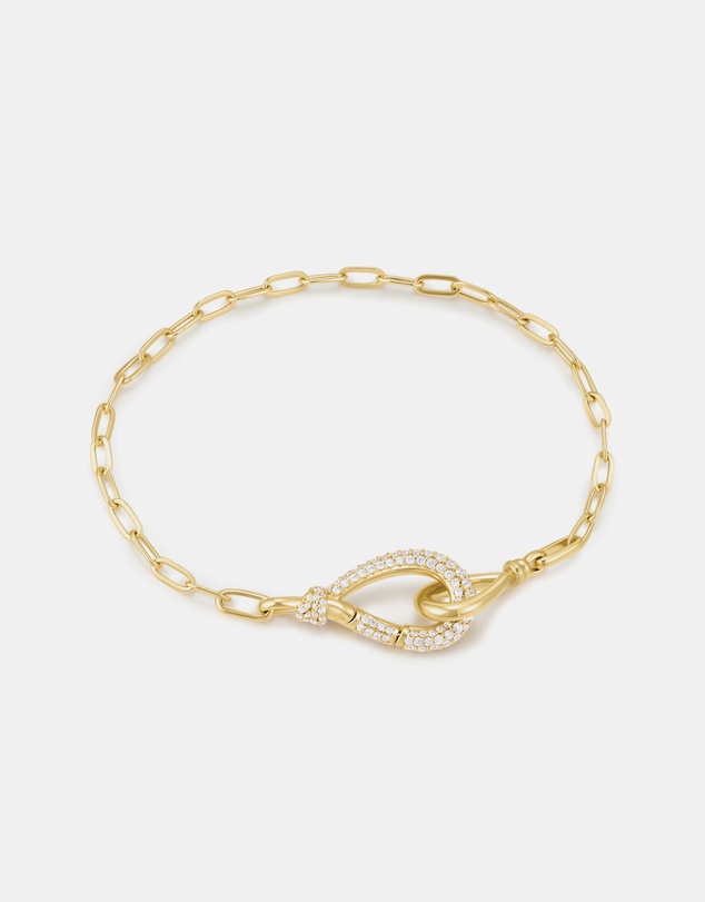 Ania Haie - Gold Interlocked Pave & Polished Knot Bracelet
