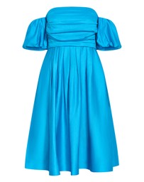 City Chic - Rosalee Puff Sleeve Midi Dress