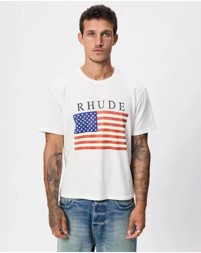 RHUDE - USA Flag Slub Tee
