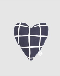 Mog & Bone - Heart Shaped Soft Toy - Navy Check Print