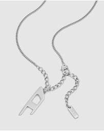 Diesel - D Logo Silver-Tone Necklace