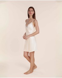 Gingerlilly - Azalia Silky Satin Short Chemise