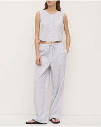 Assembly Label - Cora Stripe Button Front Top
