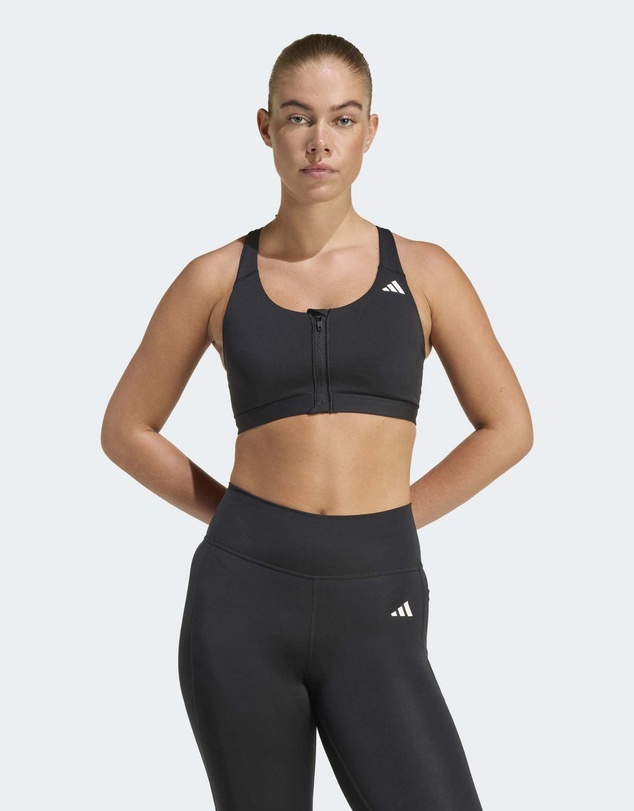 adidas Performance - Optime Essentials Workout Zip-Front Medium Support Bra Womens