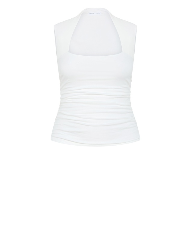 City Chic - Plus size Milly Tank - ivory