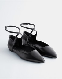 & Other Stories - Leather Cross-Strap Ballet Flats