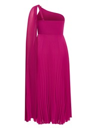 City Chic - Eloura One Shoulder Pleat Maxi Dress