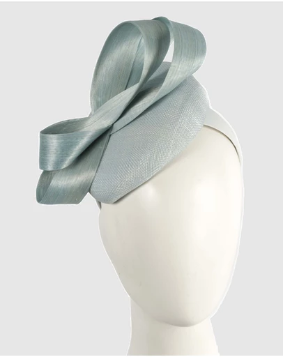 Max Alexander - Light Blue Pillbox Racing Fascinator