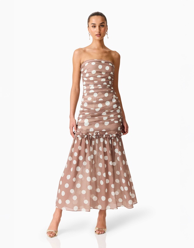 Elliatt - Sola Polkadot Strapless Gown
