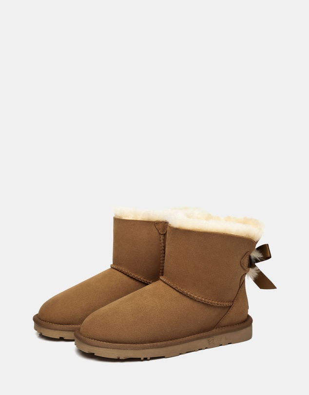 EVERAU - EverAU Ugg Mini Back Bow Sheepskin Upper UGG Boots
