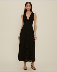 The Fated - Esther Column Broderie Midi Dress