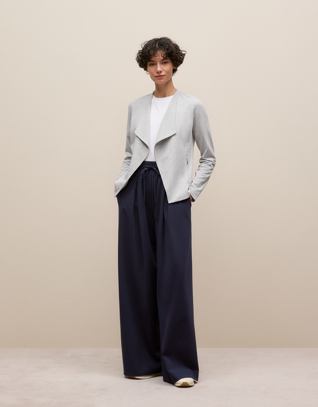 Trenery - Bamboo Viscose Marle Jacket in Light Grey Marle