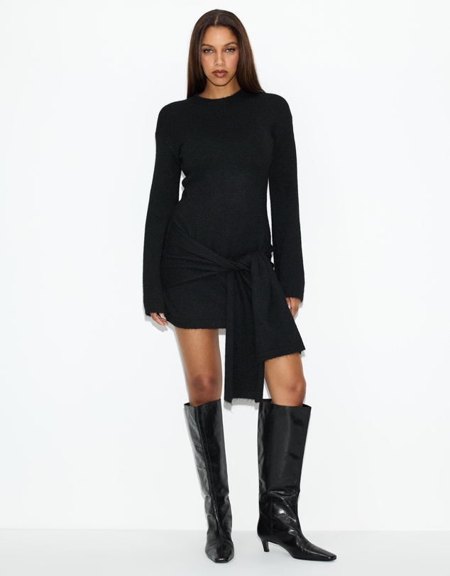 Dazie - Candice Waist Tie Knit Dress