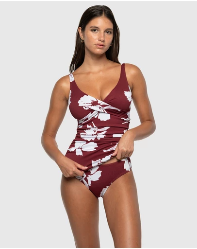 Nip Tuck Swim - Whispering Allure Louise Multifit Ruched Front Tankini Top