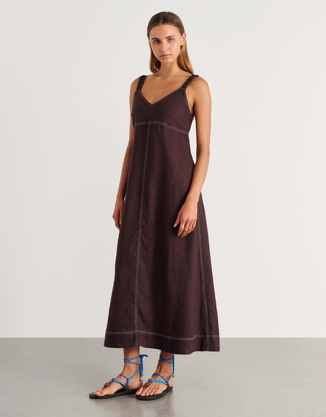 Jag - Sara Linen Midi Dress