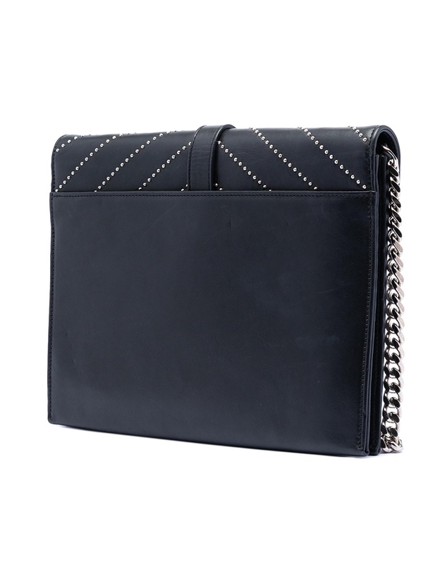 Pre-Loved by Azura Reborn - Pre-Loved Studded Chevron Calfskin Monogram Envelope Chain Flap