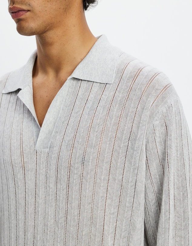 Recto - Lace Rib Sheer Knit Top