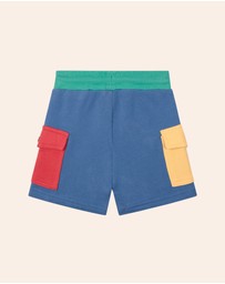Huxbaby - Back To Kinder Colour Block Pocket Shorts - Babies-Kids