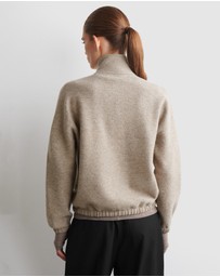 COS - Boiled Merino Wool Zip-Up Jumper