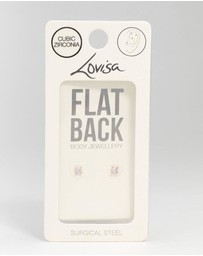 Lovisa - Gold Plated Surgical Steel Mini Cubic Zirconia Flat Back 2-Pack