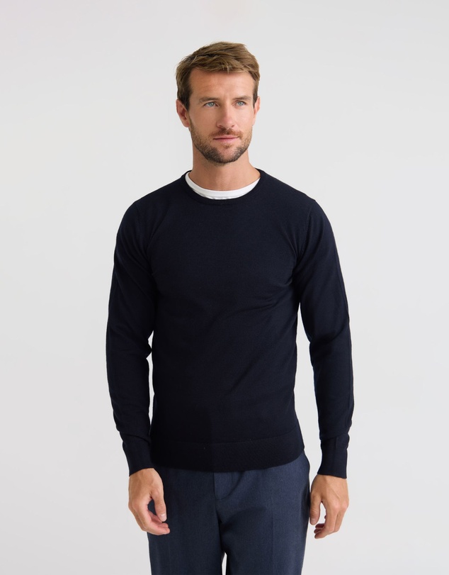 Oxford - Crew Neck Pure Wool Pullover