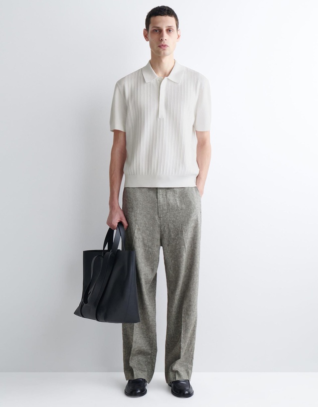 COS - Textured-Panel Cotton Polo Shirt