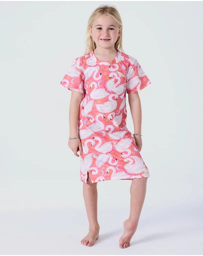 Kip&Co - Swanette Kids Organic Cotton Short Sleeve Nightie - Kids
