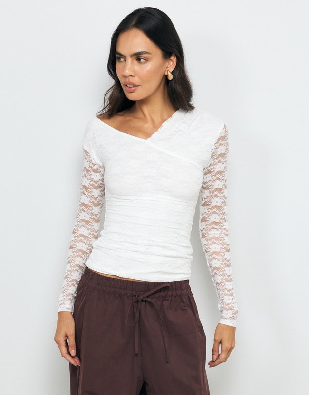 AERE - Arielle Off Shoulder Lace Top