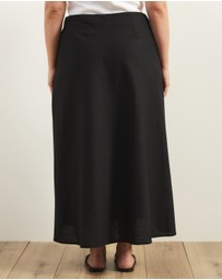 Atmos&Here Curvy - Celina Linen Blend Midi Skirt
