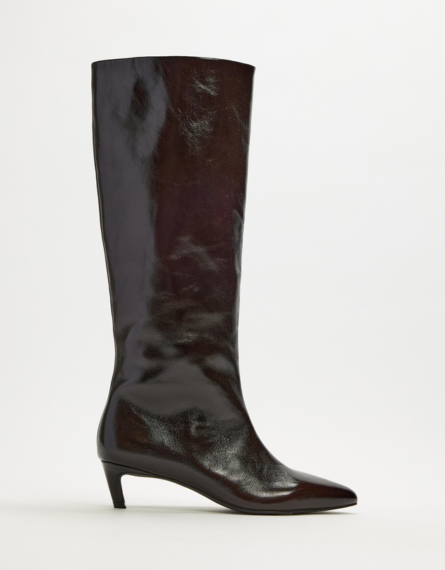 AERE - Nara Knee High Heeled Leather Boots