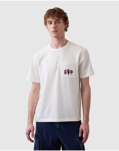 GAP - Relaxed Branan Bear Logo Short Sleeve T-Shirt