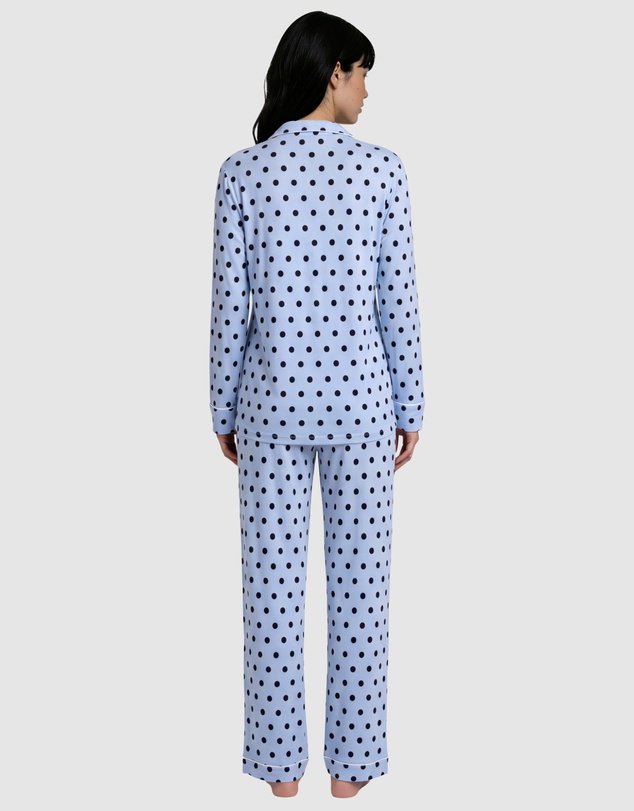 Sant And Abel - Women's Spotty Blue Bamboo Long PJ Set