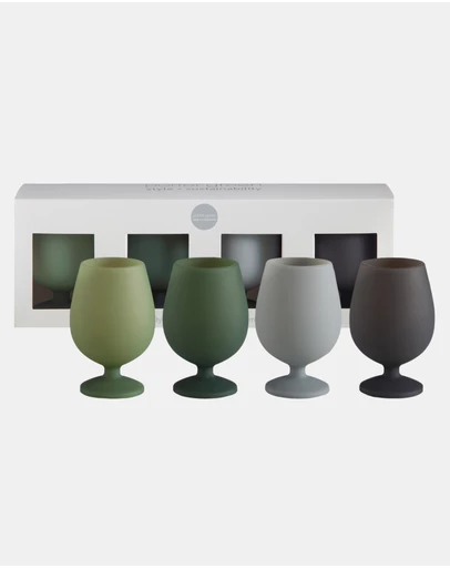 porter green - stemm silicone unbreakable wine glasses
