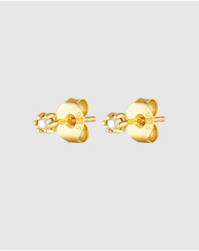 HOUSE OF SLANI - Dainty Pearl Stud Earrings