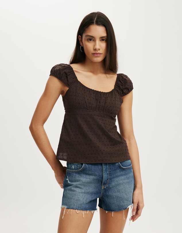 Cotton On - Tie Back Babydoll Top
