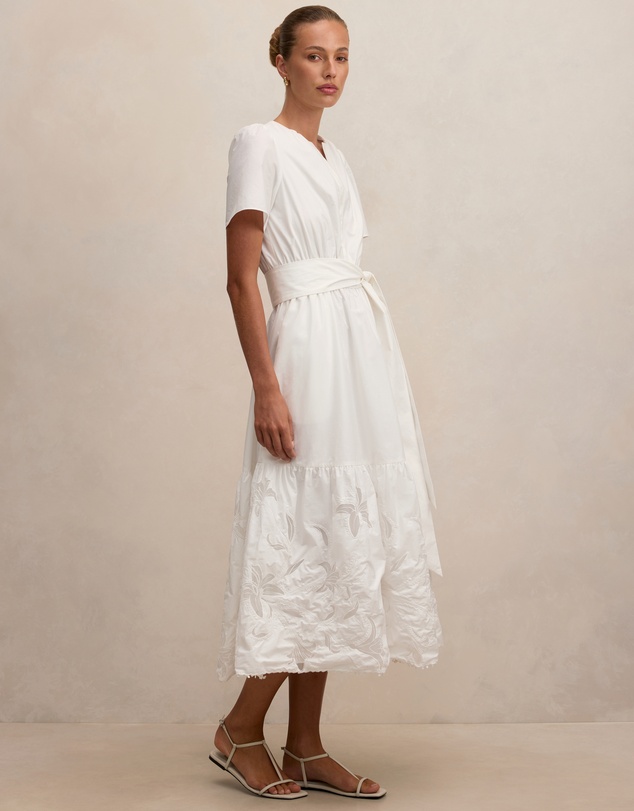 Forever New - Matilda Embroidered Tie Midi Dress