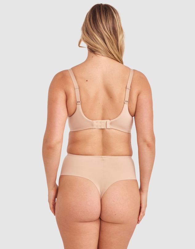 Bras N Things - Microfibre High Waist V String Knicker - Nude