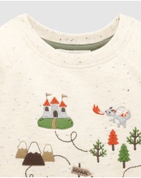 Purebaby - Castle Map Thick Long Sleeve Tee -Kids-Babies