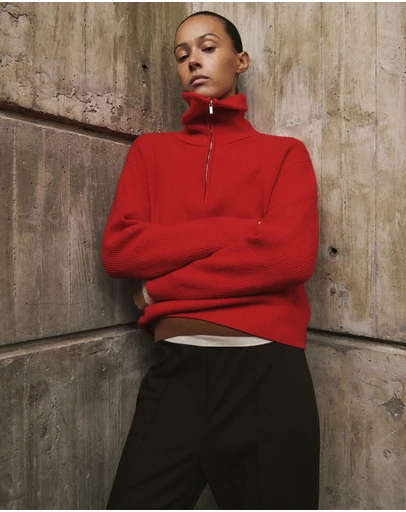 M.N.G - Sweater With Contrasting Zip Collar