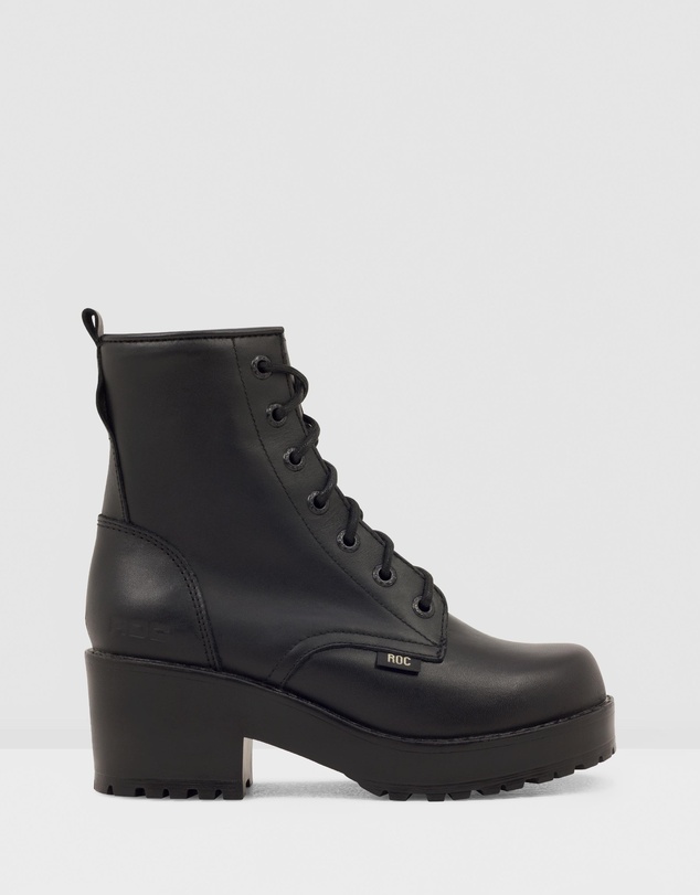 ROC Boots Australia - Chisel Leather Platform Ankle Boots
