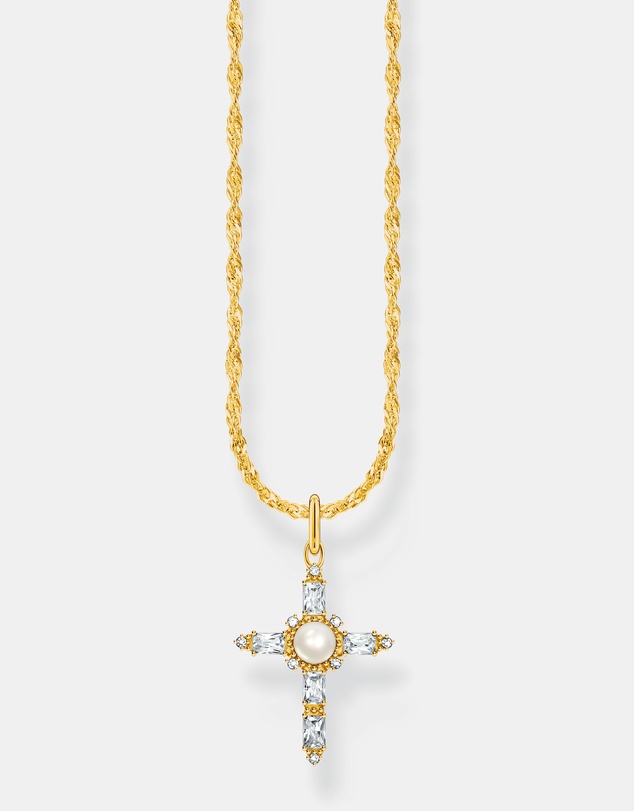 THOMAS SABO - Romance Necklace with white cross pendant gold