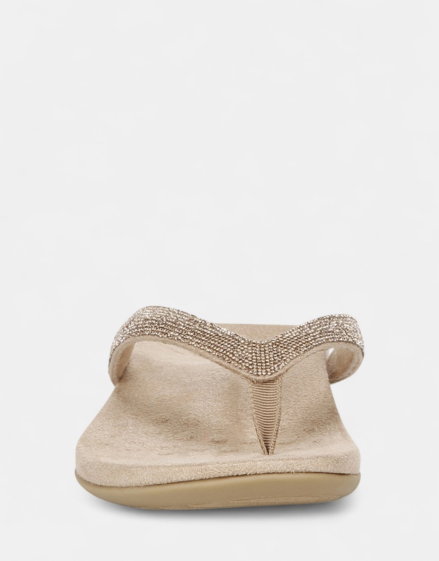 Vionic - Dillon Shine Toe Post Sandal - Champagne