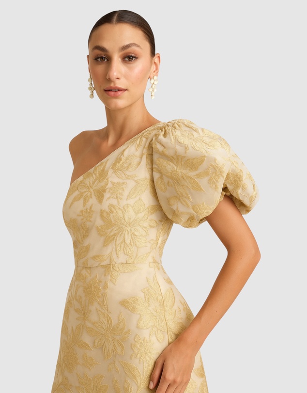 Romance by Honey and Beau - Seanna Puff Shoulder Maxi Dress