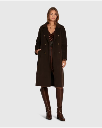 Belle & Bloom - Boss Girl Double Breasted Lined Wool Coat