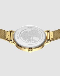 Bering - Bering Classic Ladies 34mm Round Gold Case Gold Mesh Strap Watch