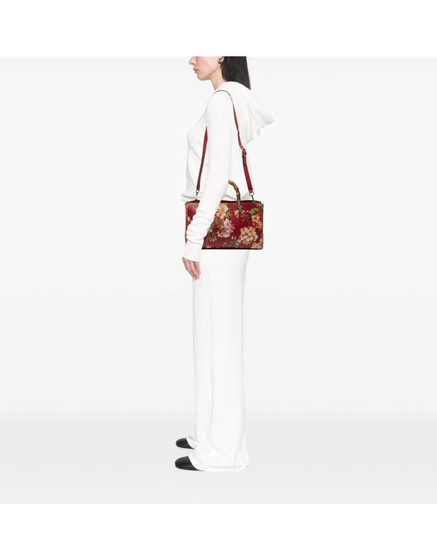 Pre-Loved by Azura Reborn - Pre-Loved Medium Calfskin Blooms Bamboo Shopper Satchel
