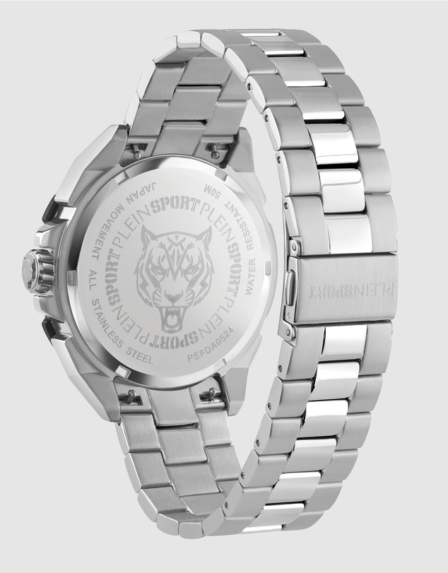Plein Sport - PLEIN URBAN PULSE 47mm Black dial and Silver-tone strap